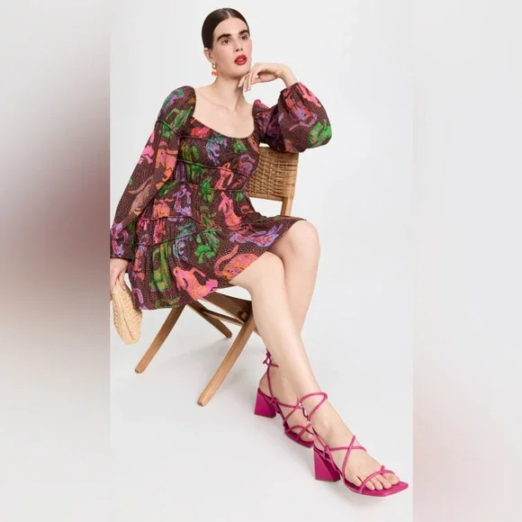 FARM Rio Wild Leopards Black Midi Dress - Picture 6 of 16